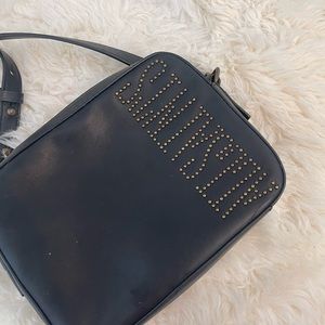 All Saints Crossbody Bag with Brass Details (Soft Black) with dust bag